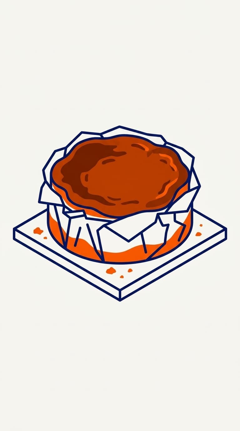 Basque cheesecake illustration
